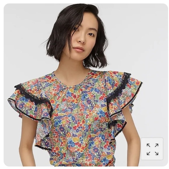 New: J Crew Cotton Poplin Top in Liberty Margaret Annie Floral Print. Size S - Picture 1 of 13